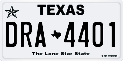 TX license plate DRA4401