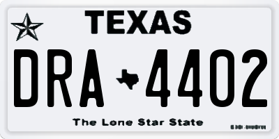 TX license plate DRA4402