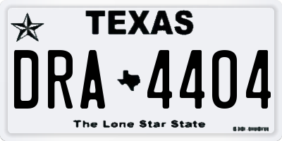 TX license plate DRA4404