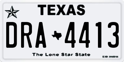 TX license plate DRA4413