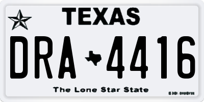 TX license plate DRA4416