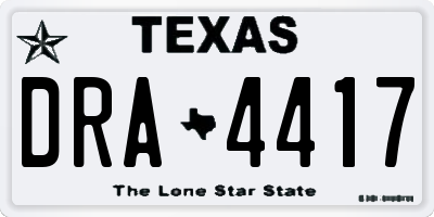 TX license plate DRA4417