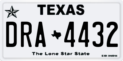 TX license plate DRA4432