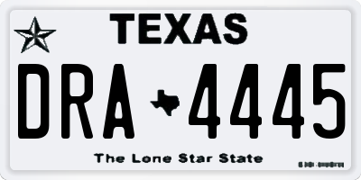 TX license plate DRA4445