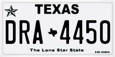 TX license plate DRA4450
