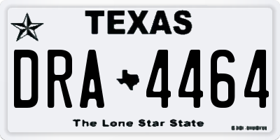TX license plate DRA4464