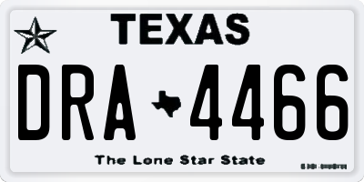 TX license plate DRA4466