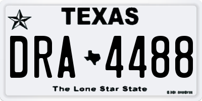 TX license plate DRA4488