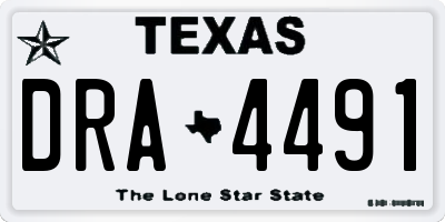 TX license plate DRA4491