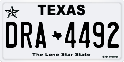 TX license plate DRA4492