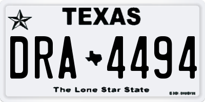 TX license plate DRA4494