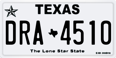TX license plate DRA4510