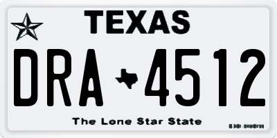 TX license plate DRA4512