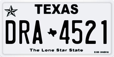 TX license plate DRA4521