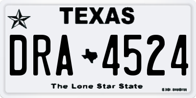 TX license plate DRA4524