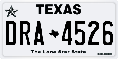 TX license plate DRA4526