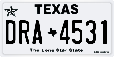 TX license plate DRA4531