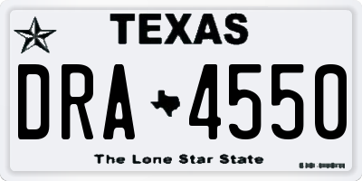 TX license plate DRA4550