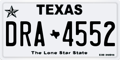 TX license plate DRA4552