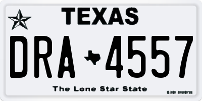 TX license plate DRA4557
