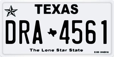 TX license plate DRA4561