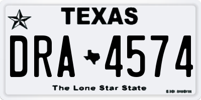 TX license plate DRA4574
