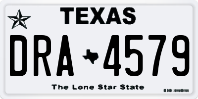 TX license plate DRA4579