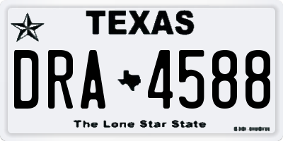 TX license plate DRA4588