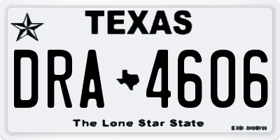 TX license plate DRA4606