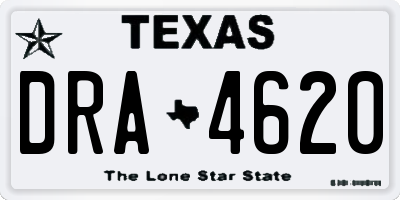 TX license plate DRA4620