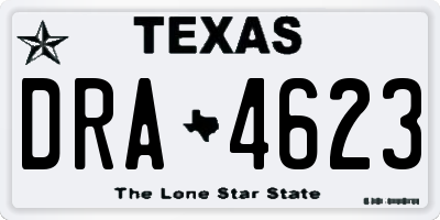 TX license plate DRA4623