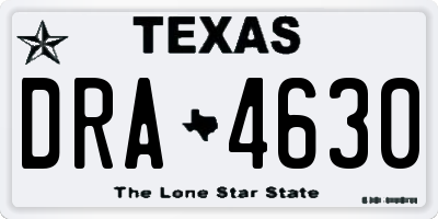 TX license plate DRA4630