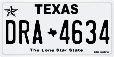 TX license plate DRA4634