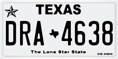 TX license plate DRA4638