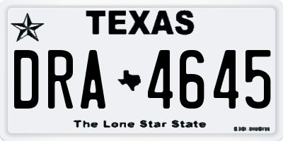 TX license plate DRA4645