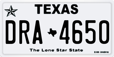 TX license plate DRA4650