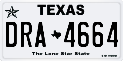 TX license plate DRA4664