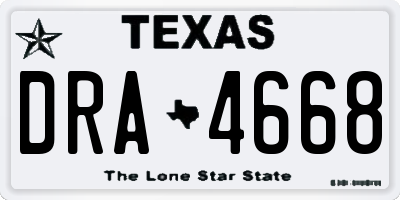 TX license plate DRA4668