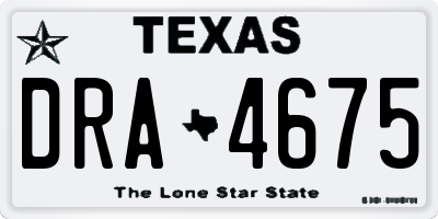 TX license plate DRA4675