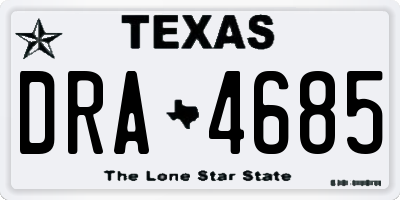 TX license plate DRA4685