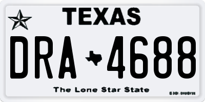 TX license plate DRA4688