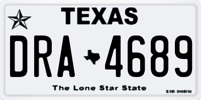 TX license plate DRA4689