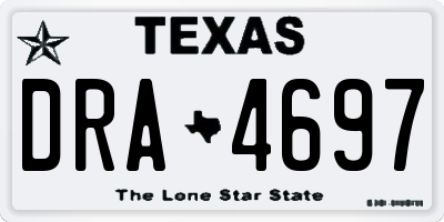TX license plate DRA4697