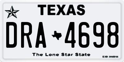 TX license plate DRA4698