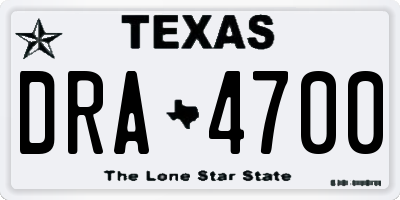 TX license plate DRA4700