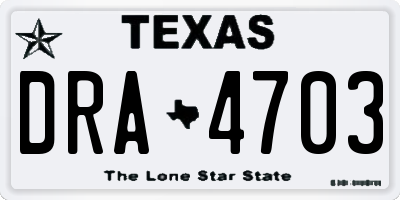 TX license plate DRA4703