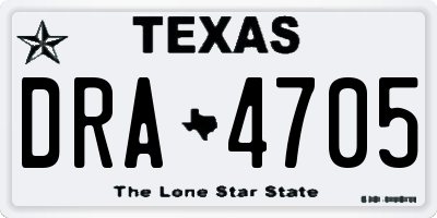 TX license plate DRA4705