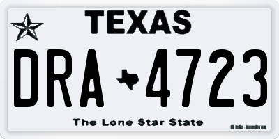 TX license plate DRA4723