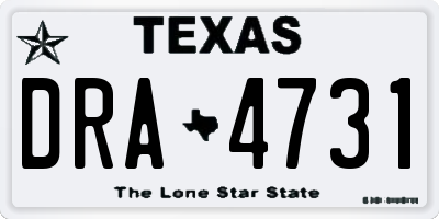 TX license plate DRA4731