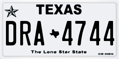 TX license plate DRA4744